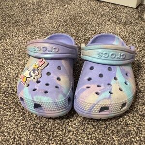 Used CROCS Kids Sandals - Purple and Blue